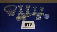 Lead Crystal Candle Sticks, Other Glass Items