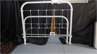 White Metal Double Bed Frame & Slats