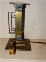 Brass candle stick 9"t & snuffer