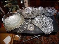 Glass serving dishes some have chips