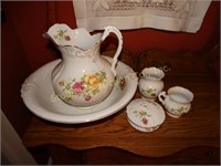 5 pc. Washbowl & pitcher set most marked