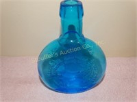 Hand blown glass bottle 7" Little Heiskell