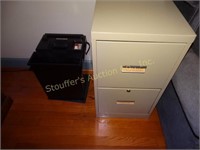 Paper Shredder & metal file cabinet 18"d x 15"w x