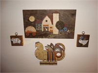 4 Pottery Wall Hangings largest is 11"x 20"