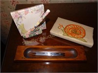 Cross Pen & pencil set, wood handmade tray, note