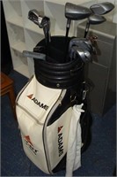 Adams golf club bag and Dunlop clubs