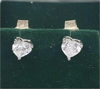 Sterling Silver Cz 3 Prong Earrings Rse Trademark