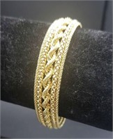 18k Yellow Gold Ladies 7.5" Wide Bracelet 19.7g