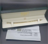 14k Yellow Gold Diamond Tennis Bracelet 6.5"