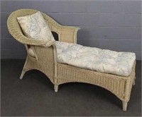 Wicker Chaise With Cushions