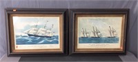 2x The Bid Framed Ship Prints