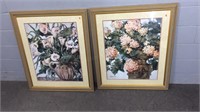 2x The Bid Large Framed Floral Prints