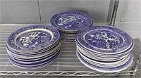36x The Bid Blue Willow Dinner Plates