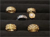 5 X Bid Sterling Silver .925  Nice Collection Ring