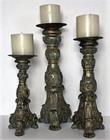 Painted Resin Candle Stands