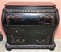 Three Drawer Bombe Chest