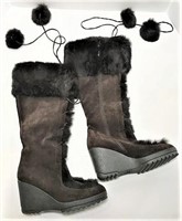 Coach Fur Lined Suede Boots
