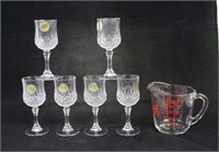 Crystal Glasses & Measuring Cup