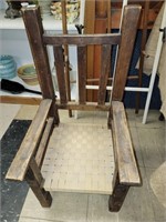 PRIMITIVE CHILDS CHAIR W/ SLAT BACK