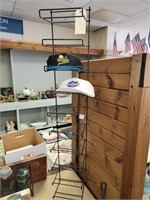 IRON HAT RACK W/ 2 HATS