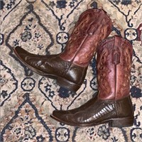 EUC Vintage CORRAL ostrich leg cowboy boots 12 D