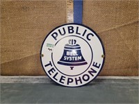 PORCELAIN BELL SYSTEM TELEPHONE SIGN