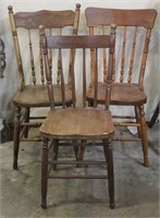 Set Of 3 Antique Wooden Chairs