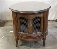 Drum Table With Glass Top Missing Handle