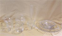 Vintage Cornflower Glass & Candle Wick Style etc