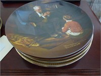 SET OF 5 NORMAN ROCKWELL PLATES