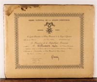 Certificate French Recognition of US Soldiers