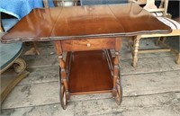 Genuine Mahogany Imperial Drop Leaf Serving Cart