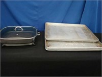 GE Electric Skillet, 6 Cookie Sheets 18 x 26