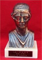 Greek Delph Museum Replica Bust on Marble 5"T