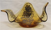 Vintage Amber Art Glass Bowl