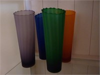 SET OF 4 OPAQUE GLASS VASES