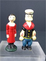 Popeye and Olive Cast Iron Figures