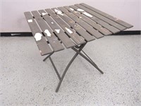 Metal Outdoor Folding, Square-Shaped Table