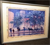 Russ Erickson Horse & Buggy Rainy Scene S/N Print