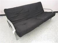 Silver Metal Framed Futon Couch / Bed