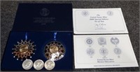 (3) Kennedy Half Dollars & Coin Ornaments