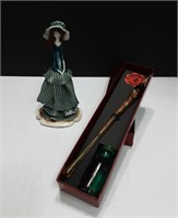 Italian Figurine and Glass Pen K16C