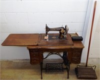 Minnesota Treadle Sewing Machine & Floor Sweeper