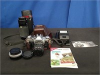 Canon AE-1 Camera, Sigma Lens, Speed Light