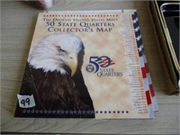 50 State Quarters Collection Map Filled 3 w /