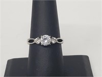 .925 Sterling Silver CZ Engagement Ring