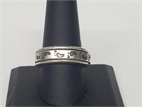 .925 Sterling Silver Footprints Spinner Band