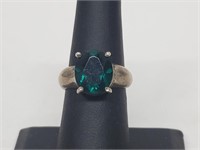 .925 Sterling Silver Emerald Ring