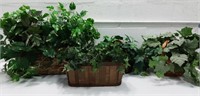 Baskets Filled with Faux Greenery K11D