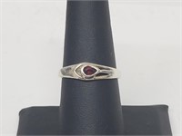.925 Sterling Silver Ruby Ring